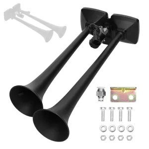 150dB Dual Trumpet Air Horn Loud Electric Horn 12-24V with Solenoid Valve for Car Truck RV Marine Boat