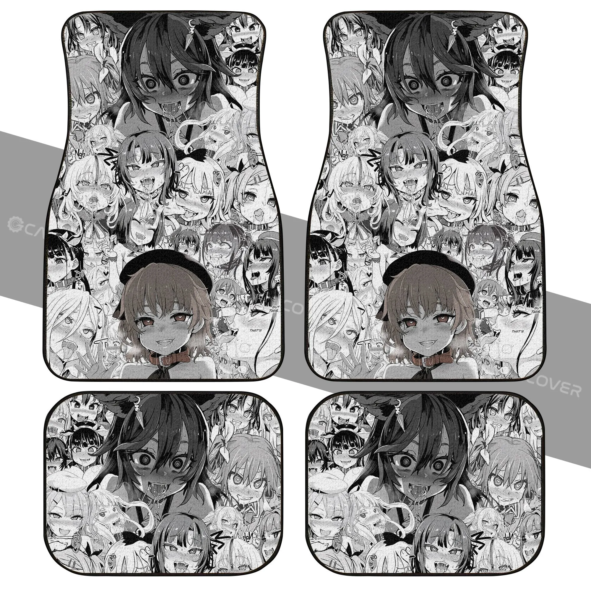 Ahegao Car Floor Mats Custom Manga Car Interior Accessories