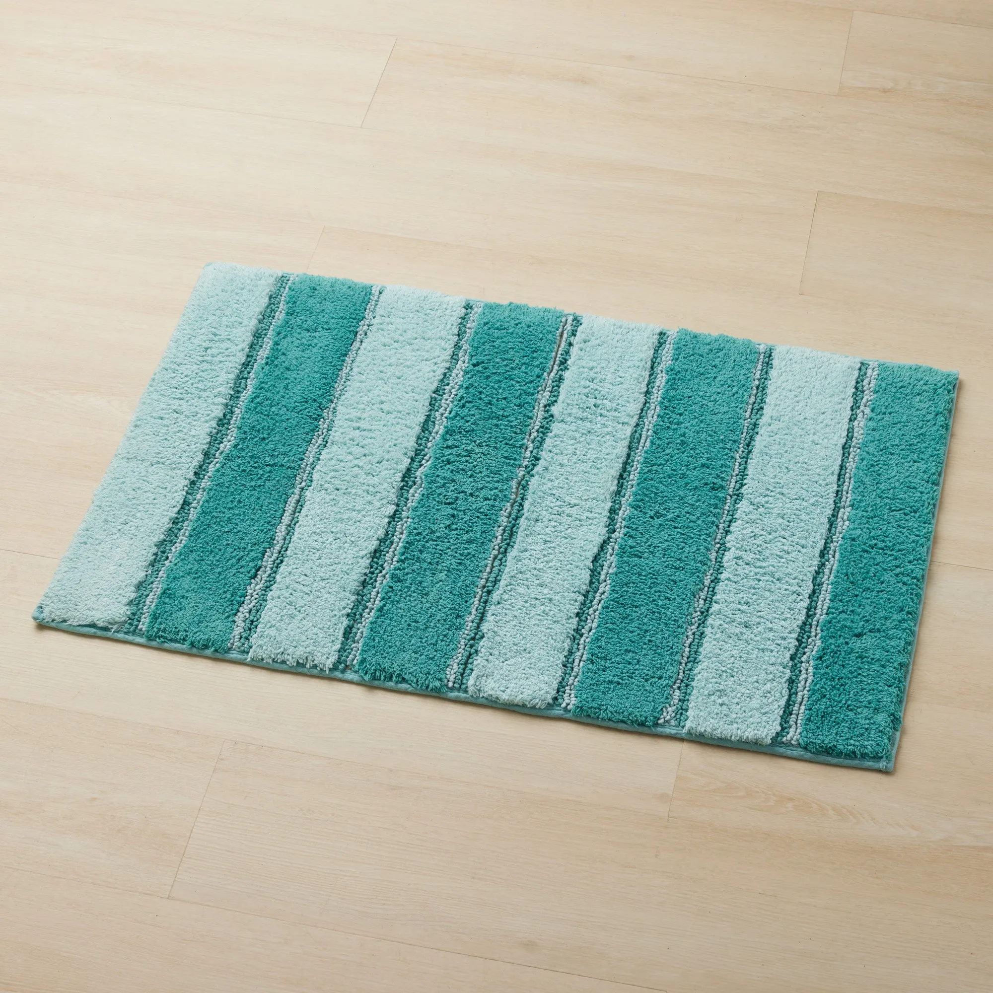 Bethany Stripe Non-Slip Plush Bath Rug
