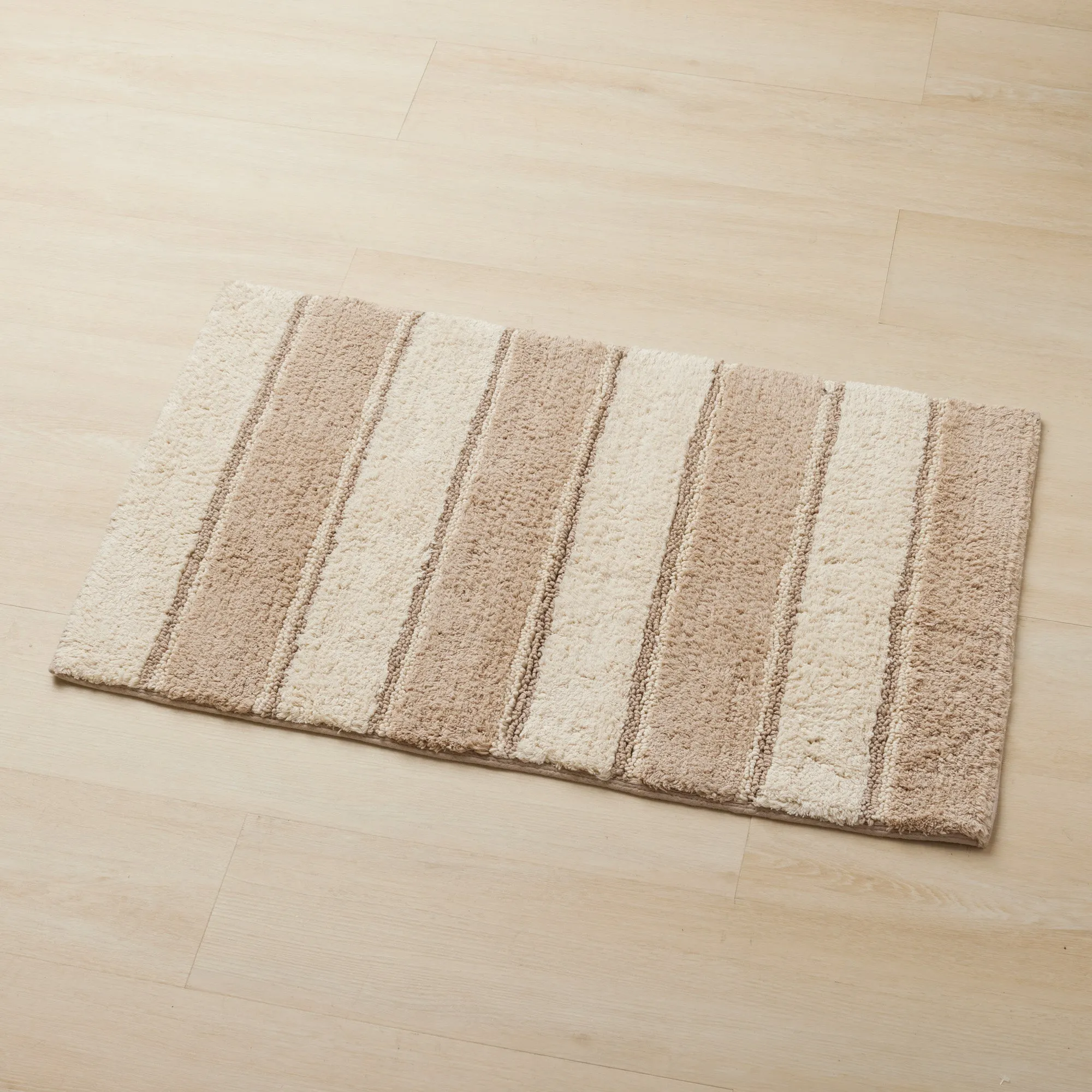 Bethany Stripe Non-Slip Plush Bath Rug
