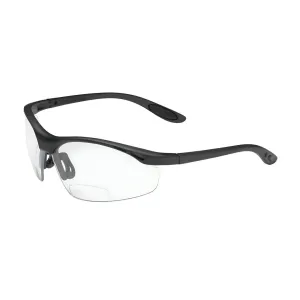 Bouton Optical 250-25-0025 Semi-Rimless Safety Readers with Black Frame, Clear Lens and Anti-Scratch Coating -  2.50 Diopter