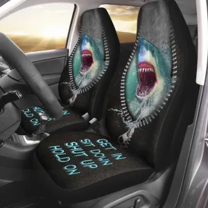 Carseat Protectors Get In Sit Down Shut Up Hold On, Shark Seat Covers For Car With Leather Pattern