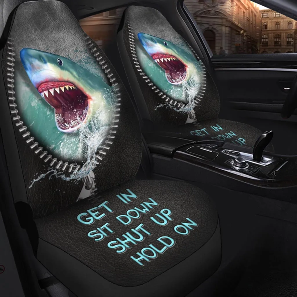 Carseat Protectors Get In Sit Down Shut Up Hold On, Shark Seat Covers For Car With Leather Pattern