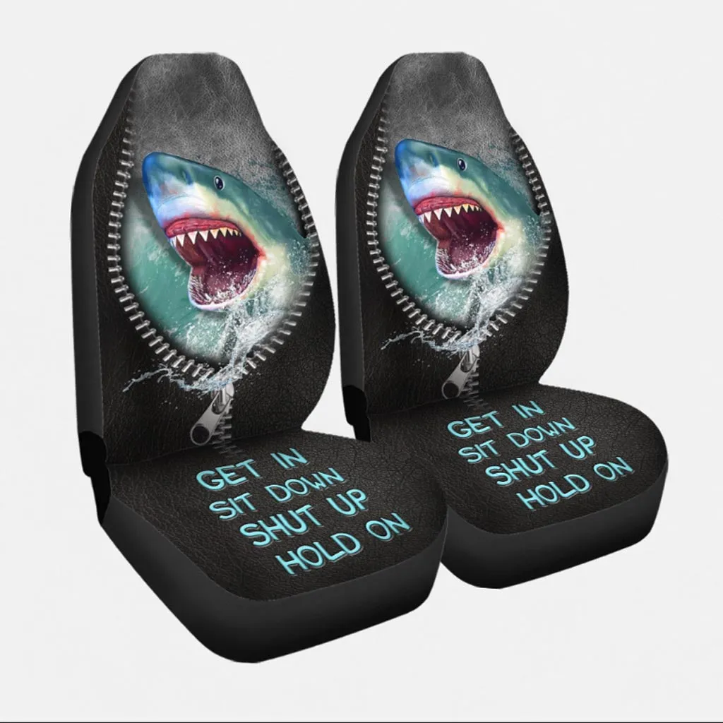 Carseat Protectors Get In Sit Down Shut Up Hold On, Shark Seat Covers For Car With Leather Pattern