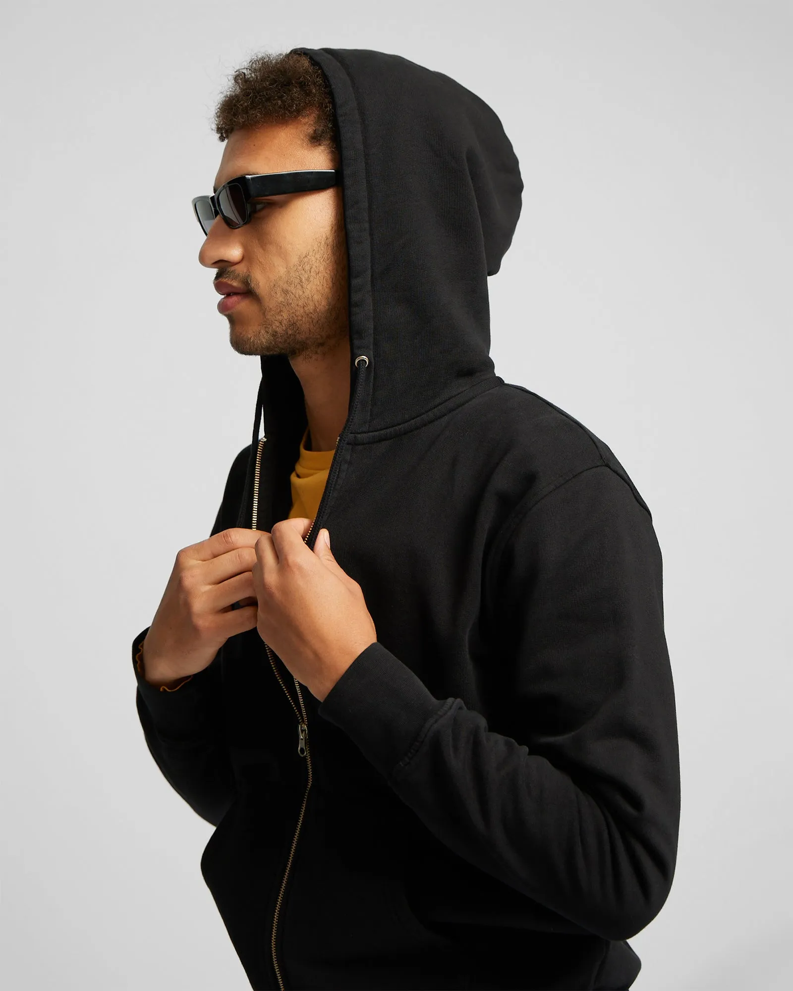 Classic Organic Zip Hood - Red Tangerine