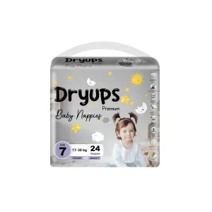 Dryups Premium Nappies Unisex  Size 7 Junior  (17-30kg)