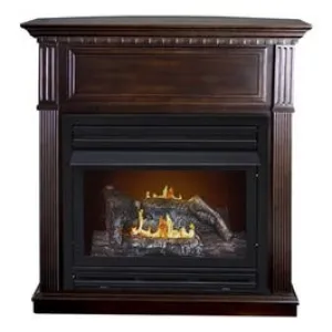 Early American Gas Fireplace, Vent-Free, Dual Fuel, 27,500-BTU