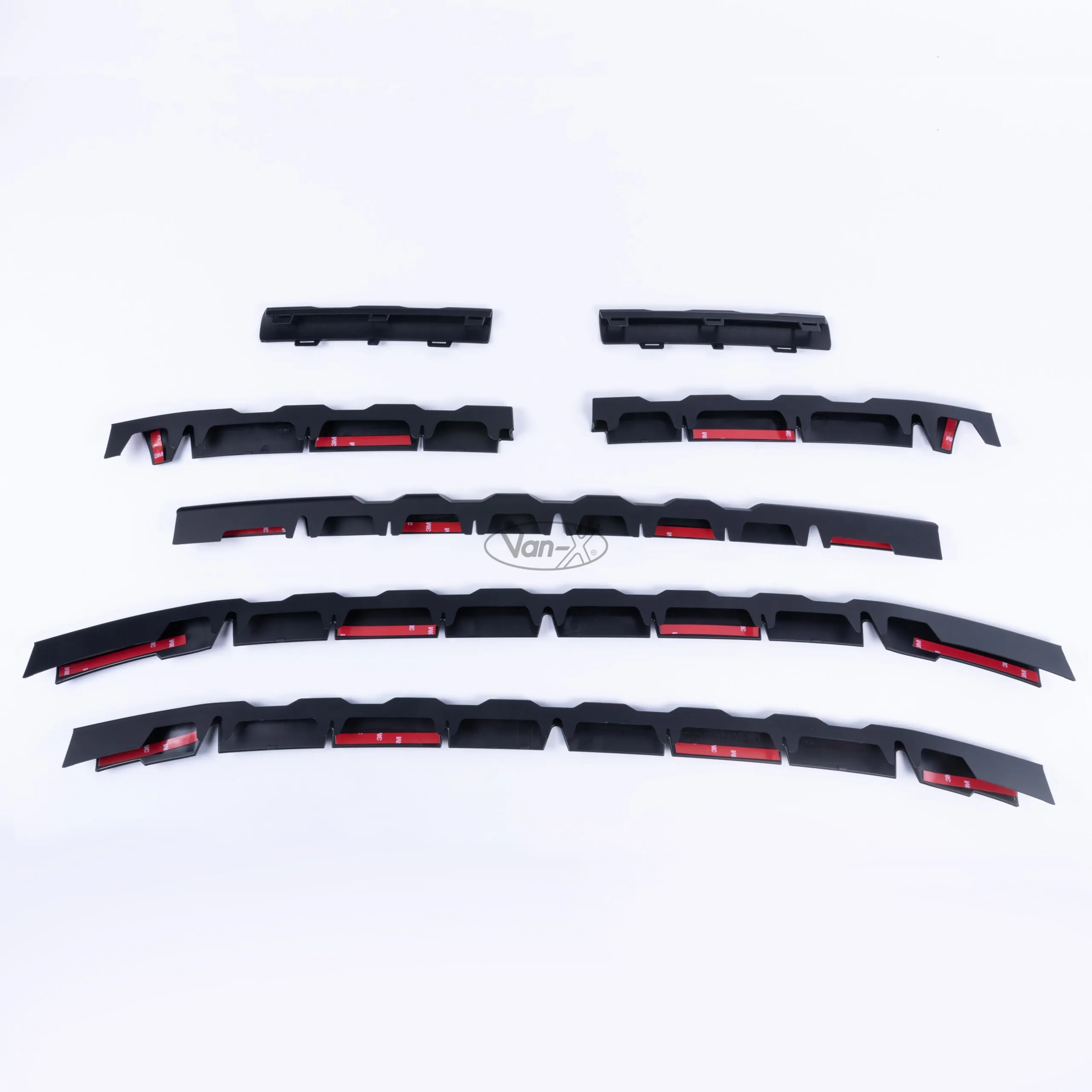 For Ford Transit Custom Front Grille Trims Matte Black Front Styling (7Pcs) 2012 - 2018 MK1 Painted and Ready to Fit