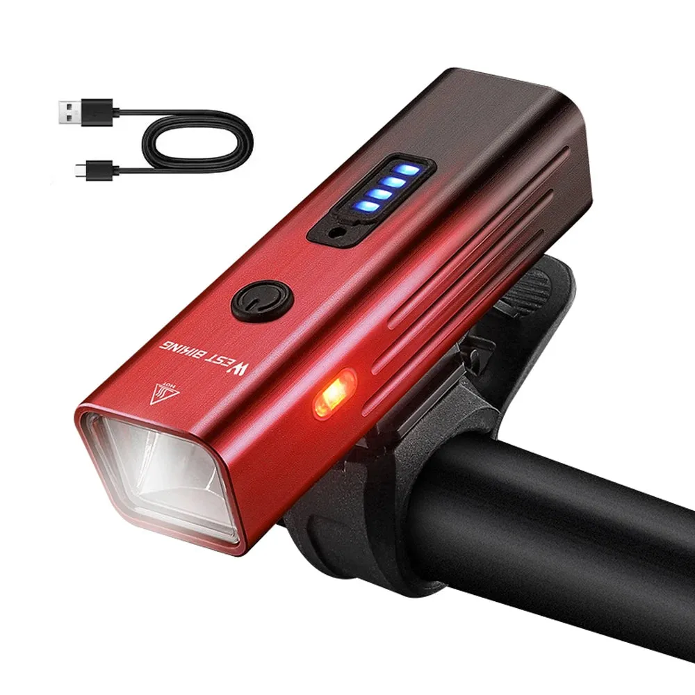 High Brightness Aluminum Alloy Bicycle Light 250 Lumen USB Rechargeable Bike Light Light Sensing Road Bike Cycling Safety Lamp
