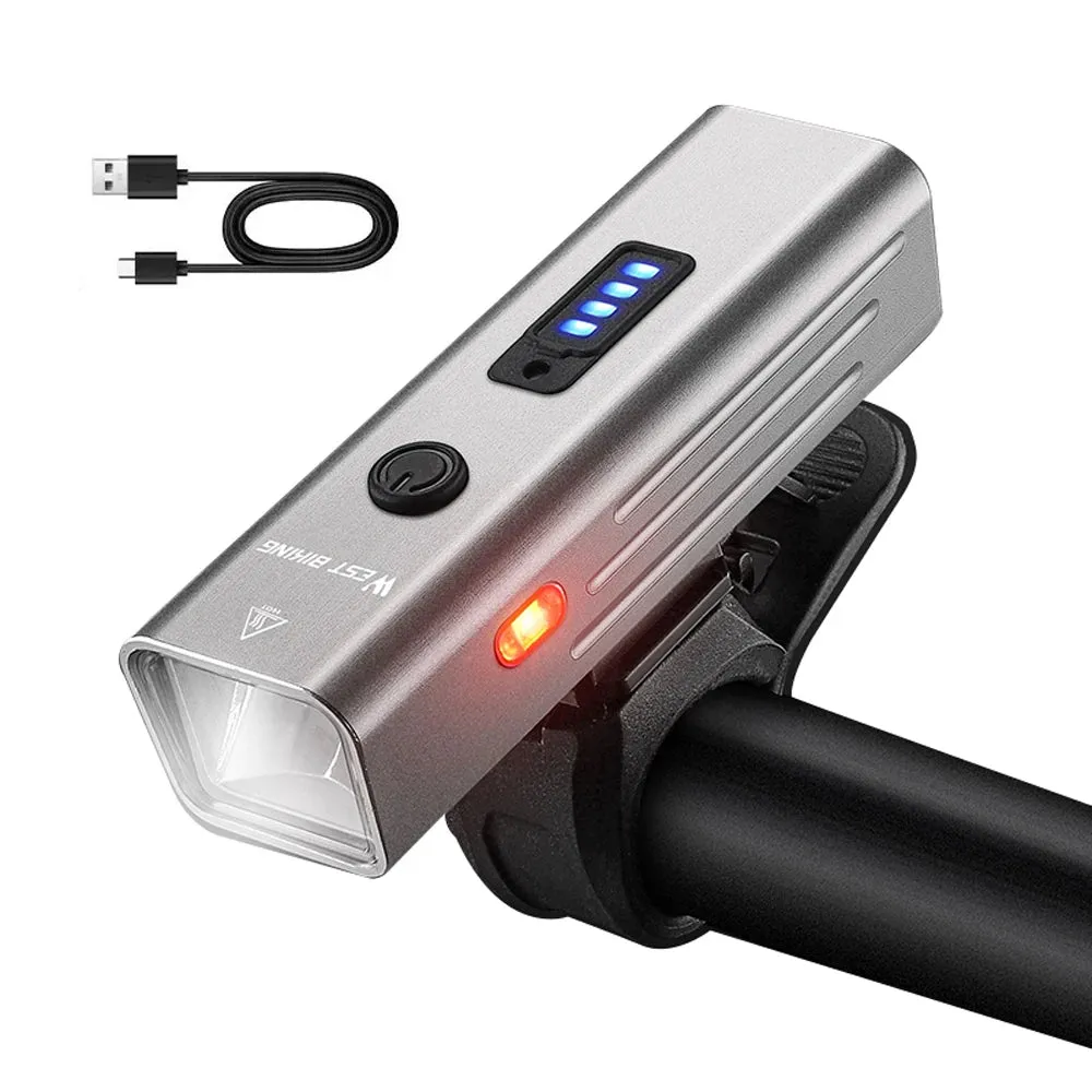 High Brightness Aluminum Alloy Bicycle Light 250 Lumen USB Rechargeable Bike Light Light Sensing Road Bike Cycling Safety Lamp