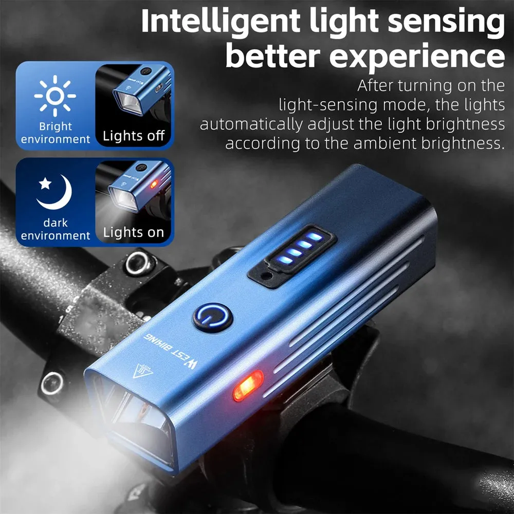 High Brightness Aluminum Alloy Bicycle Light 250 Lumen USB Rechargeable Bike Light Light Sensing Road Bike Cycling Safety Lamp