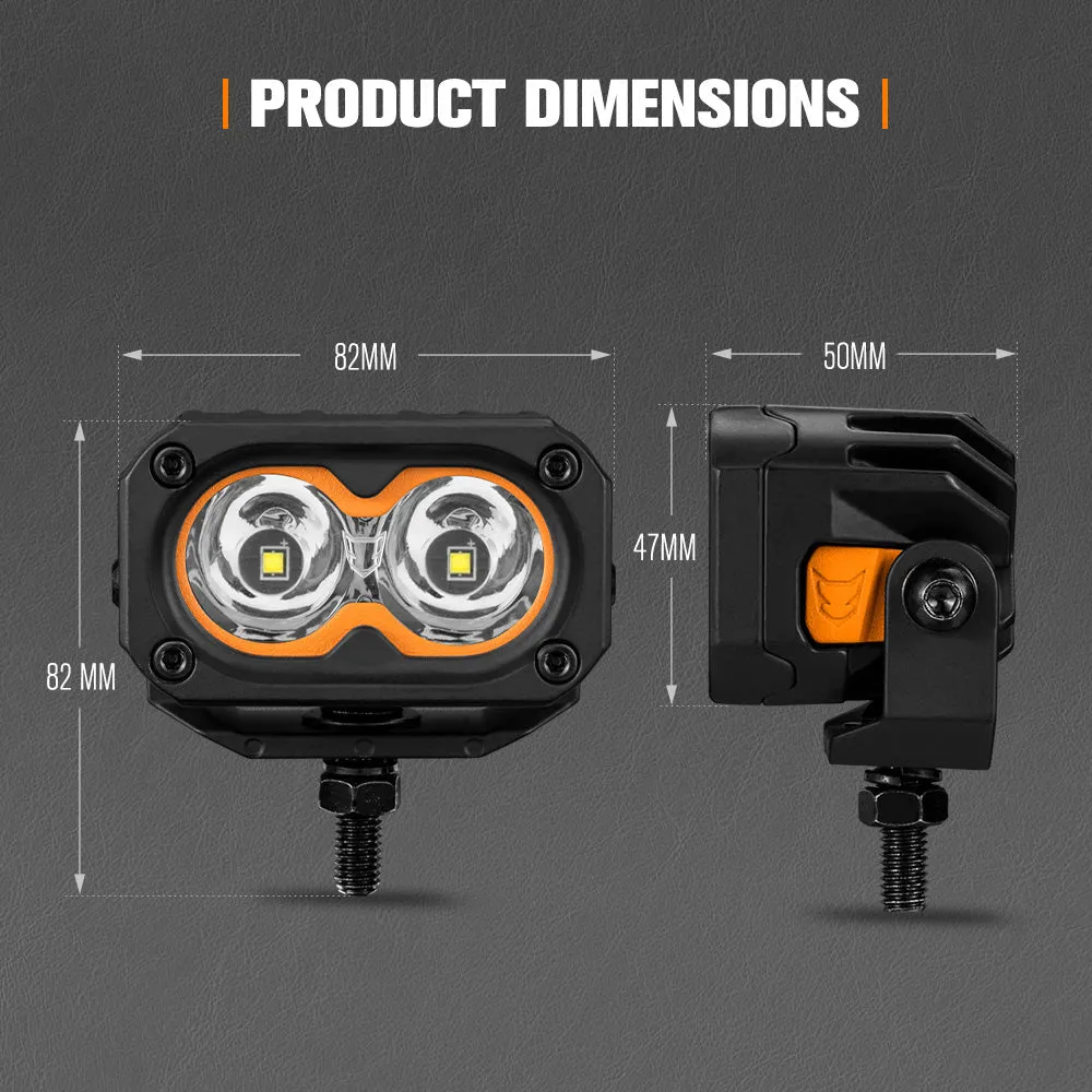 LIGHTFOX Pair 3inch Cygnus-2 Osram LED Pod Lights 1Lux@280m 2,026LM
