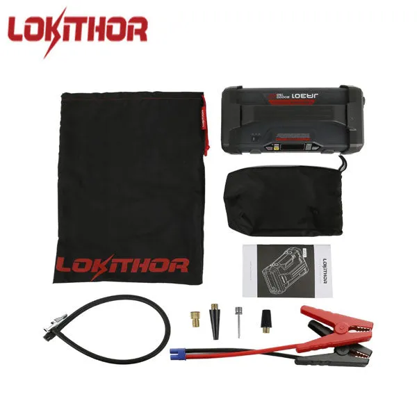 LOKITHOR - JA301 - Lithium Jump Starter - 150PSI Air Compressor - 2000A -  USB Port - w/LED Flashlight - 12V