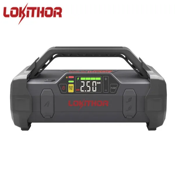 LOKITHOR - JA301 - Lithium Jump Starter - 150PSI Air Compressor - 2000A -  USB Port - w/LED Flashlight - 12V