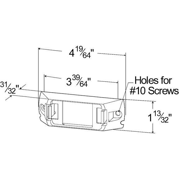 LTG 43380 Grote Small Rectangle Light Header-Mount Bracket w/ Pigtail (42141   67050, White)