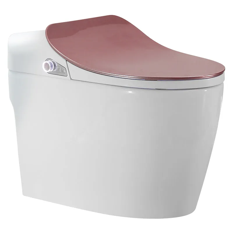 Luxury Smart Toilet One-Piece Floor Mounted HD Screen &Remote Control Simple Fashionable Design- Rosegold