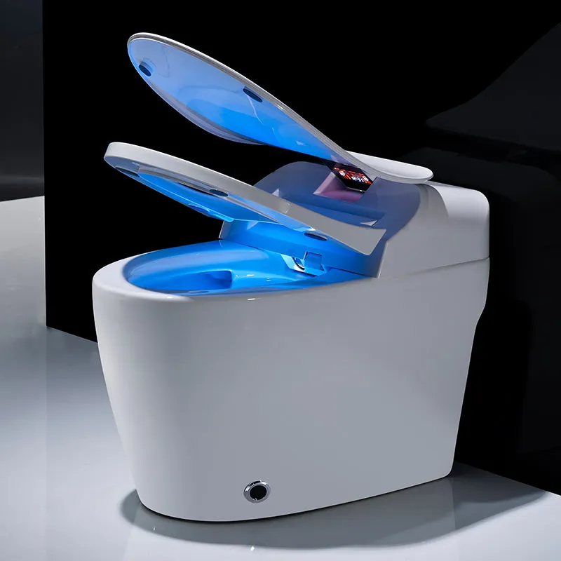 Luxury Smart Toilet One-Piece Floor Mounted HD Screen &Remote Control Simple Fashionable Design- Rosegold