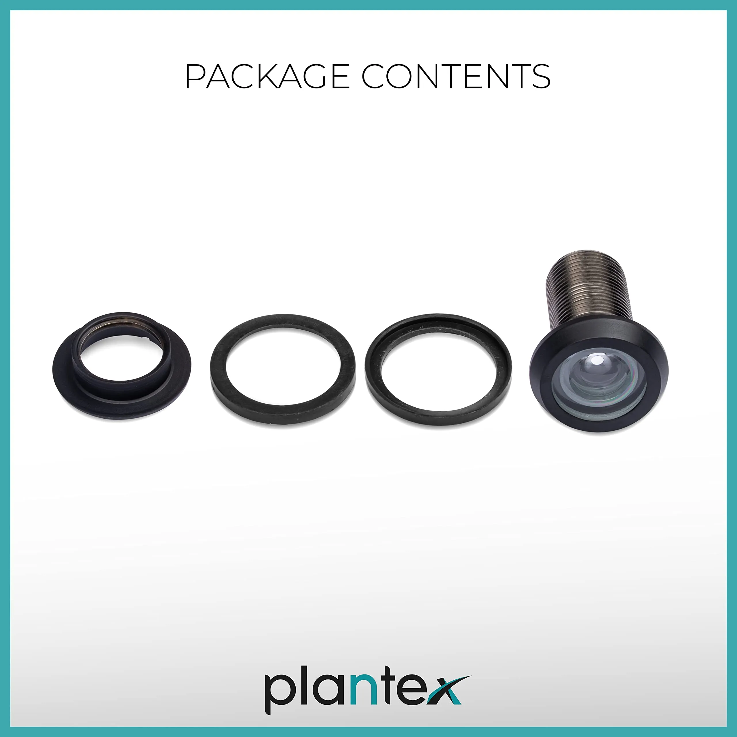 Plantex Door Eye viewer with 200 Degree Wide View for Peephole - Black (Pack of 10)