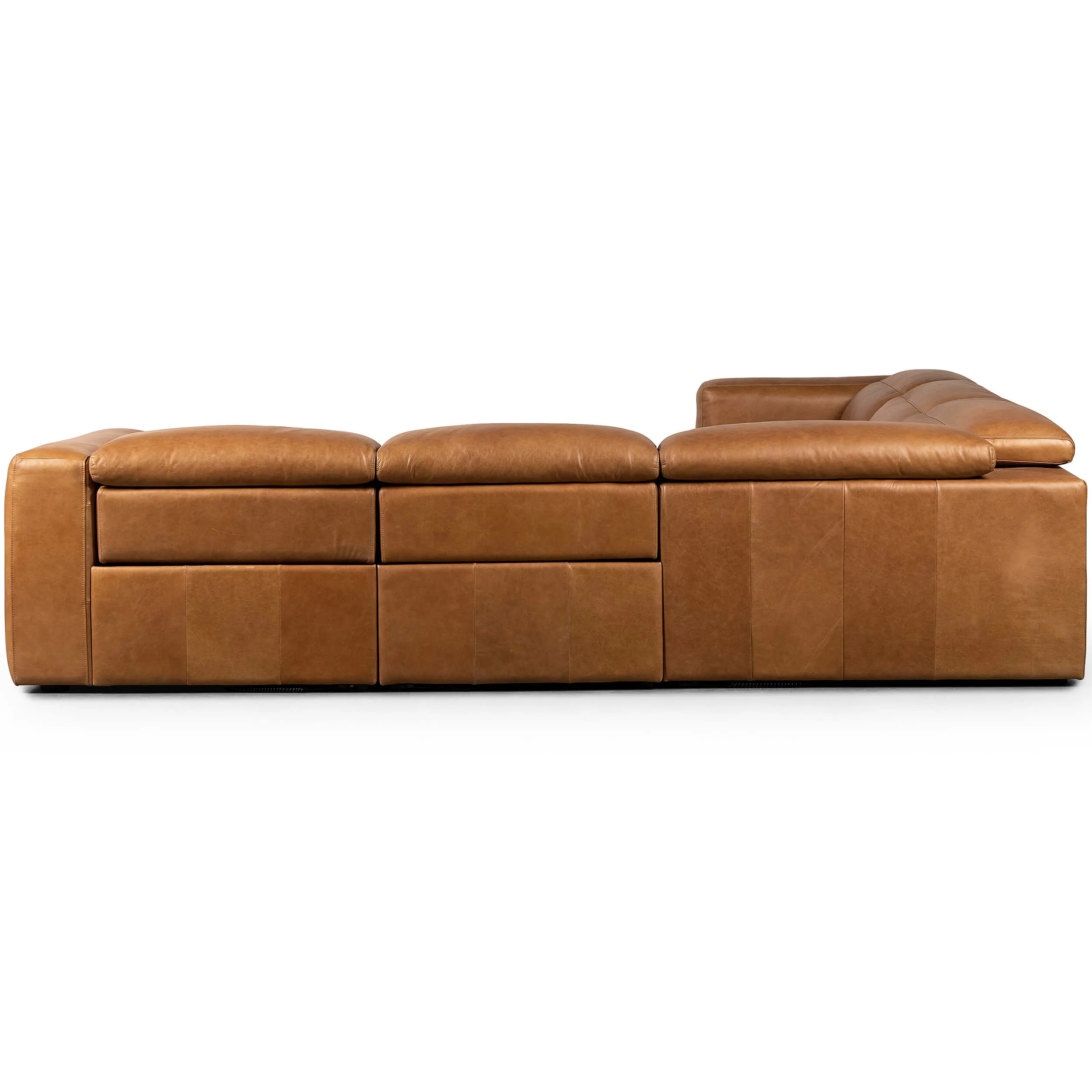 Radley 5 Piece Leather Power Recliner Sectional, Sonoma Butterscotch