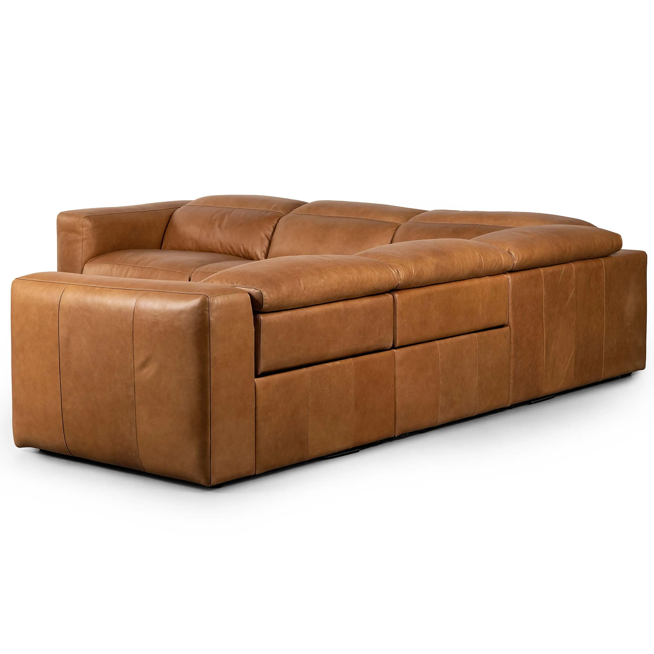 Radley 5 Piece Leather Power Recliner Sectional, Sonoma Butterscotch