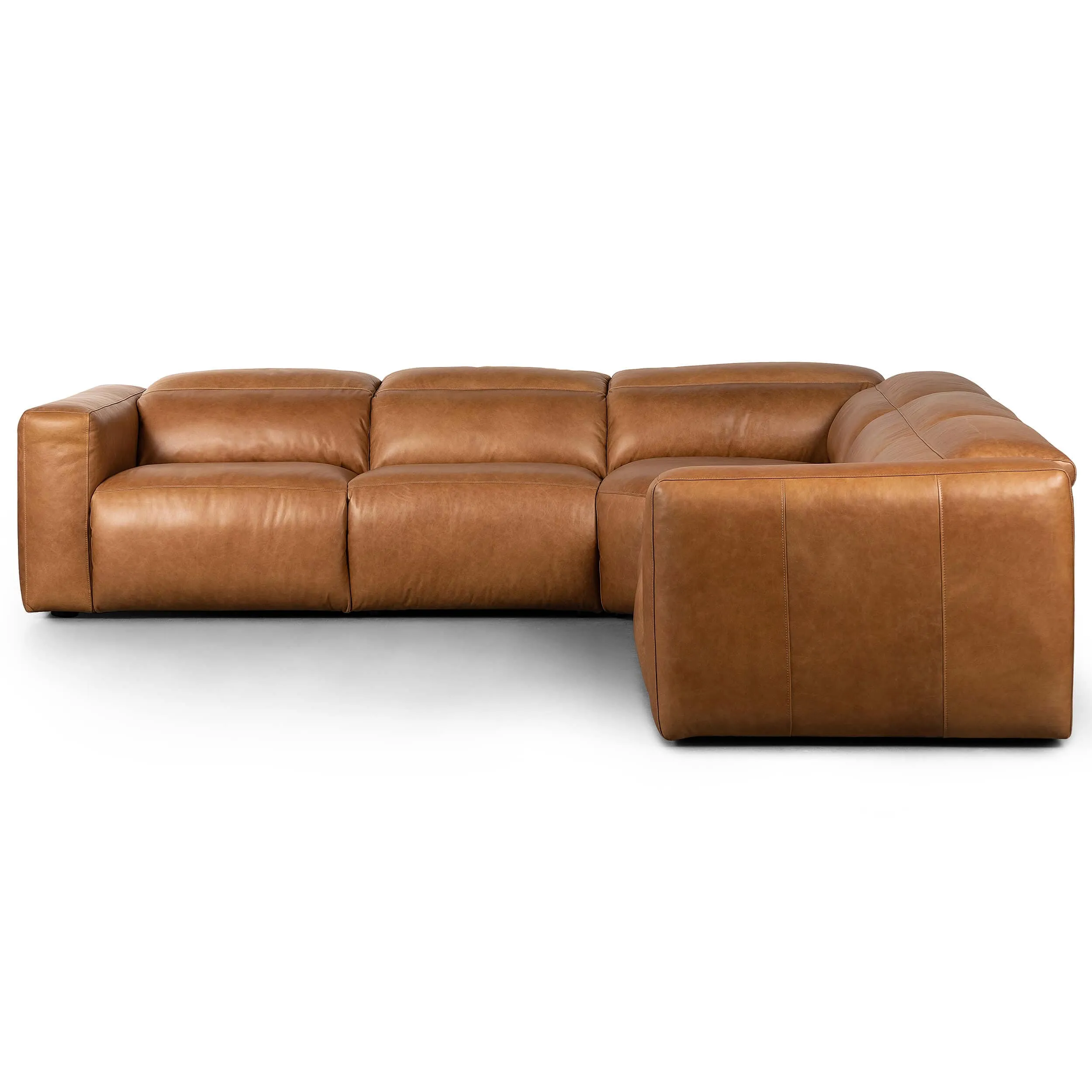 Radley 5 Piece Leather Power Recliner Sectional, Sonoma Butterscotch
