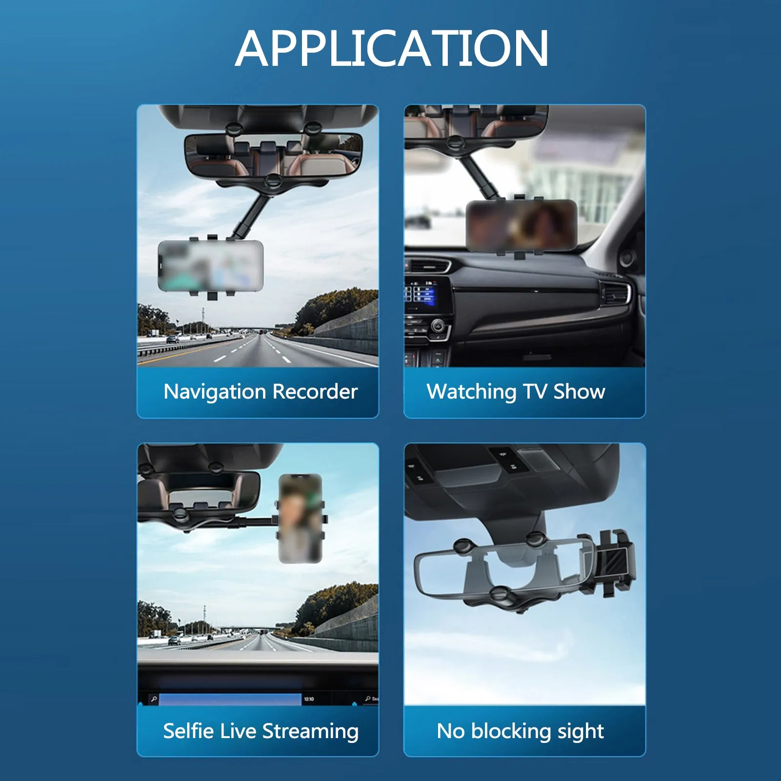 Rearview Mirror Phone Holder