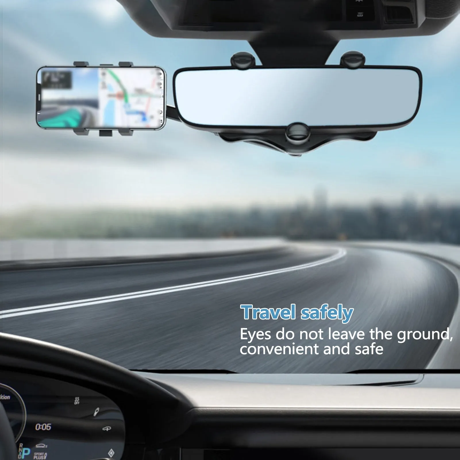 Rearview Mirror Phone Holder