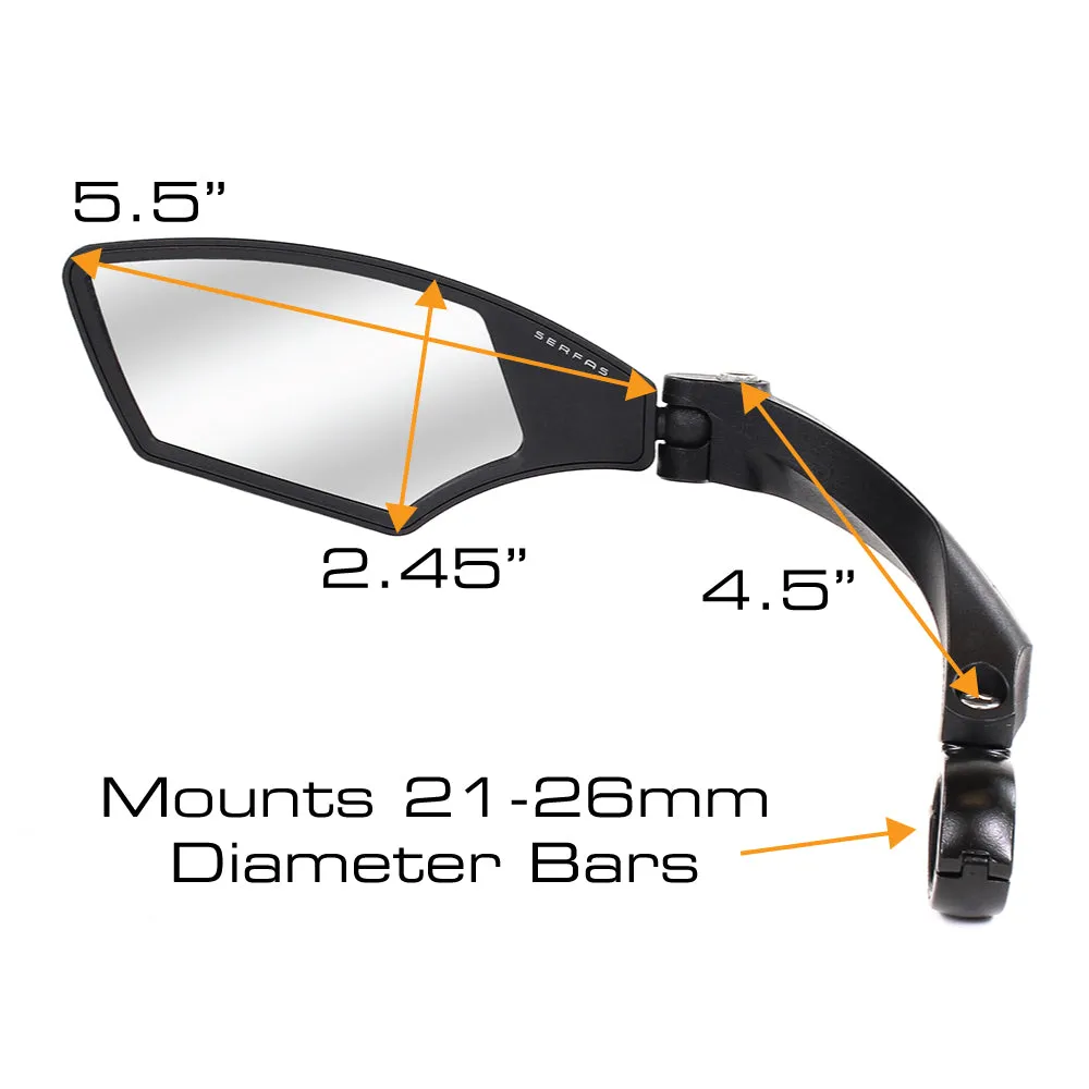 Serfas Nylon Fiber Heavy Duty Handlebar Bicycle Mirror -Live4bikes