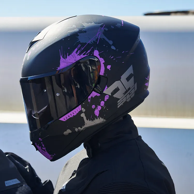 SGI Encounter Vandal Purple Motorbike Helmet