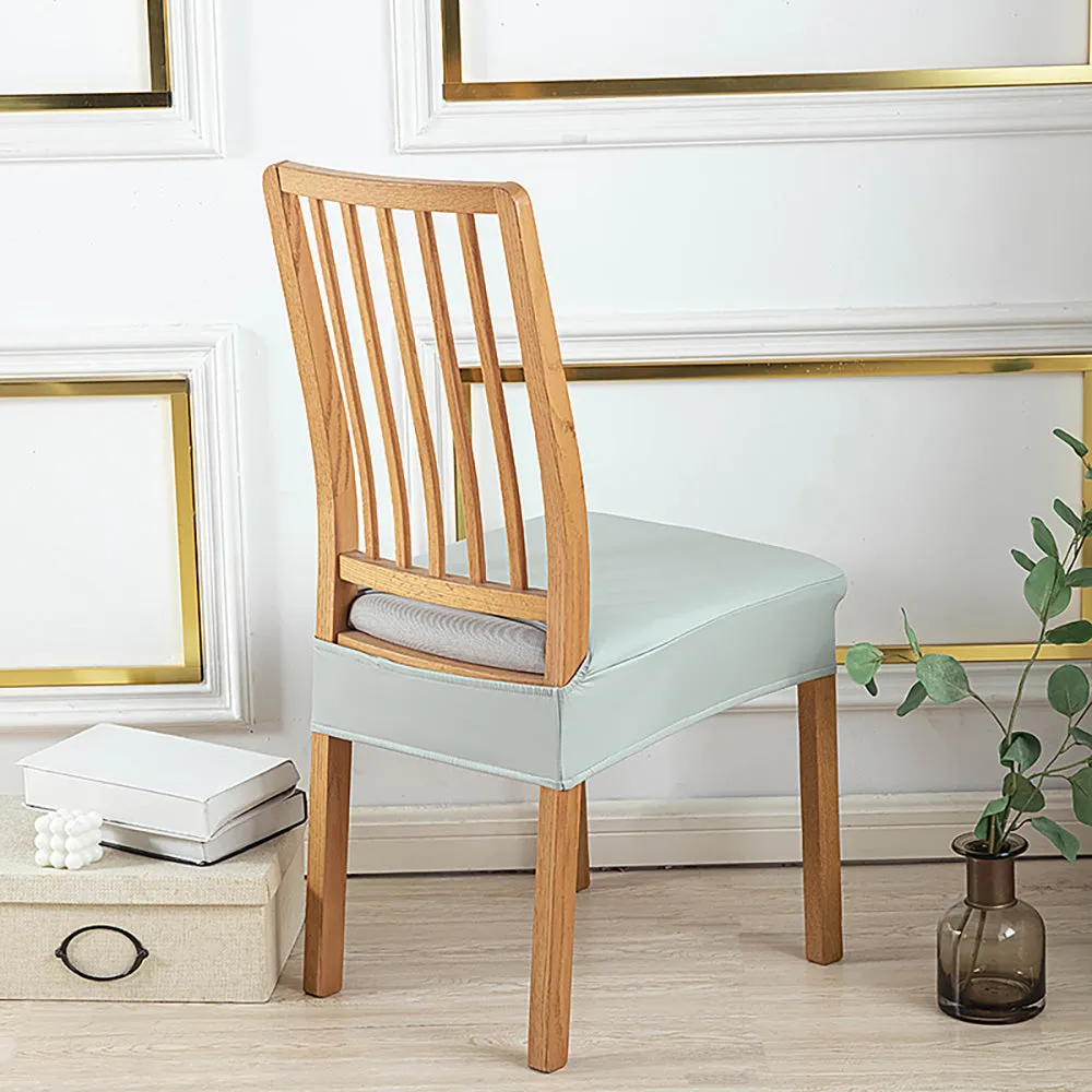 Soft PU Solid Color Stretch Chair Seat Cover