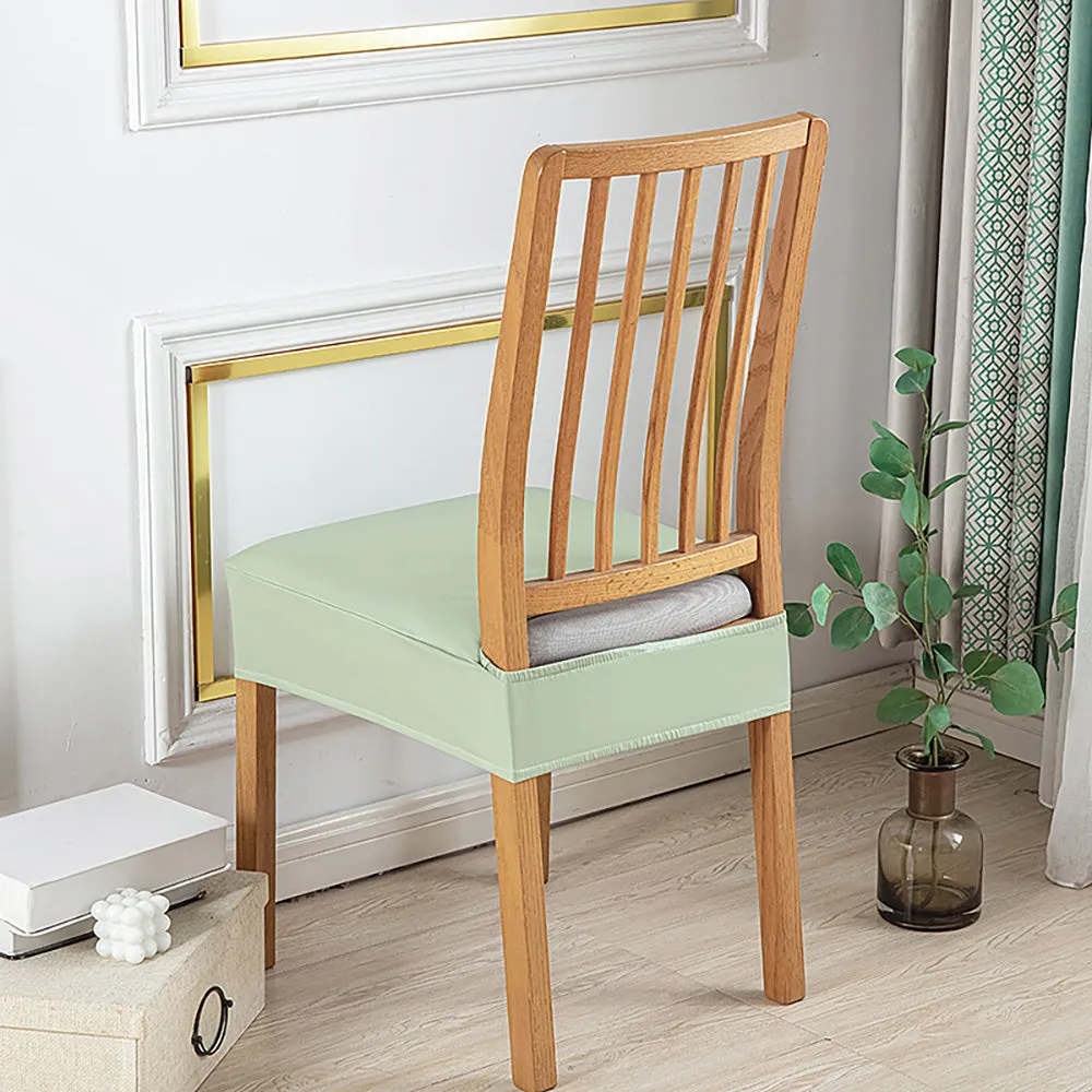 Soft PU Solid Color Stretch Chair Seat Cover