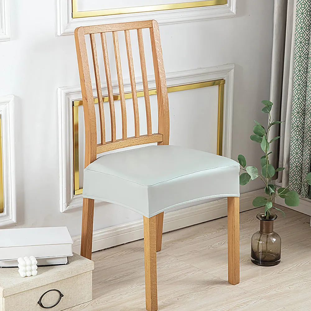 Soft PU Solid Color Stretch Chair Seat Cover
