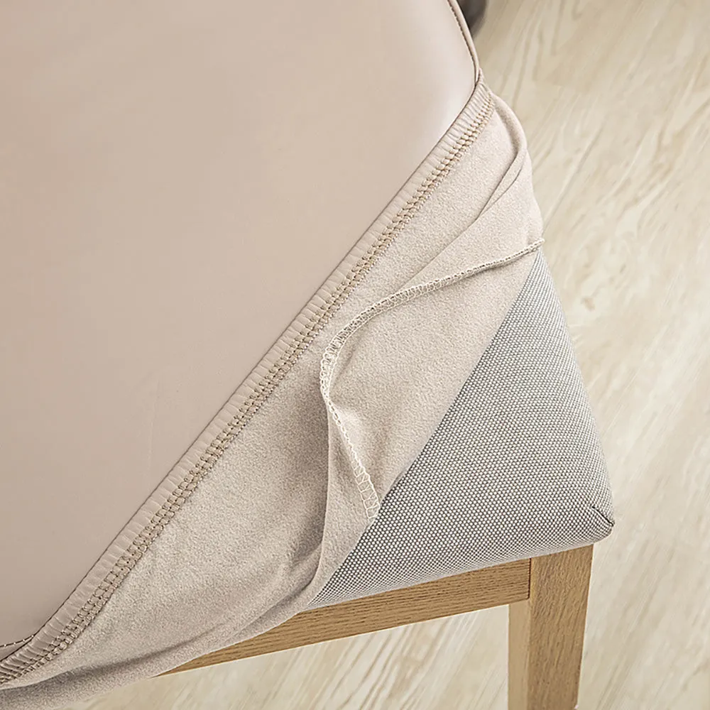Soft PU Solid Color Stretch Chair Seat Cover