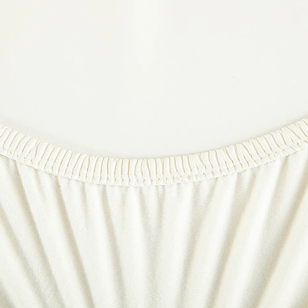 Soft PU Solid Color Stretch Chair Seat Cover