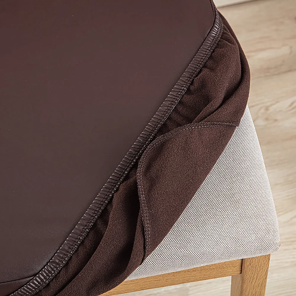 Soft PU Solid Color Stretch Chair Seat Cover