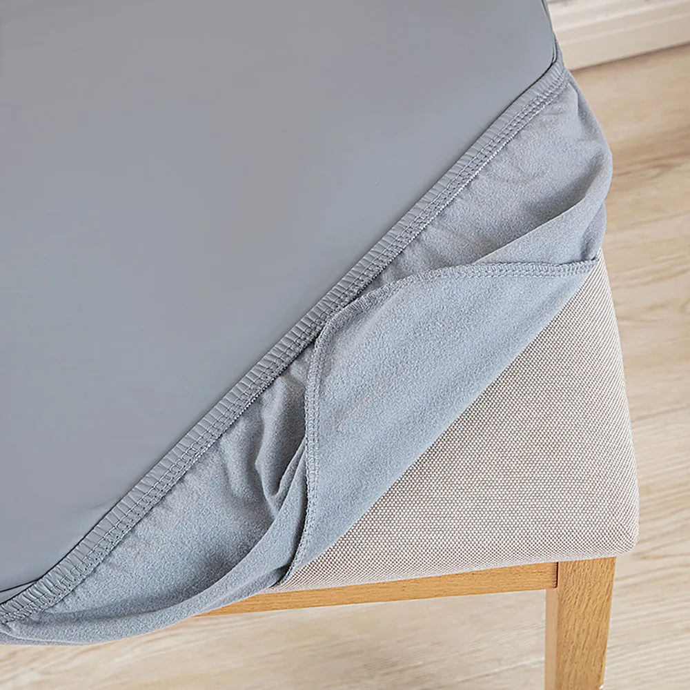 Soft PU Solid Color Stretch Chair Seat Cover