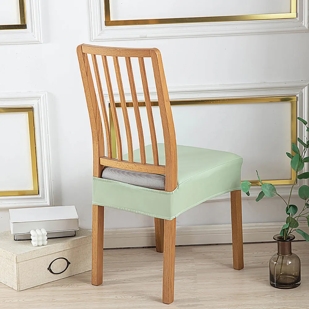 Soft PU Solid Color Stretch Chair Seat Cover