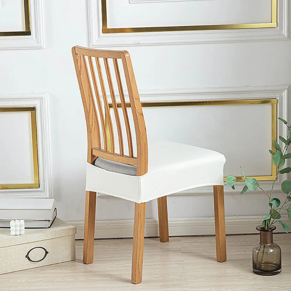 Soft PU Solid Color Stretch Chair Seat Cover