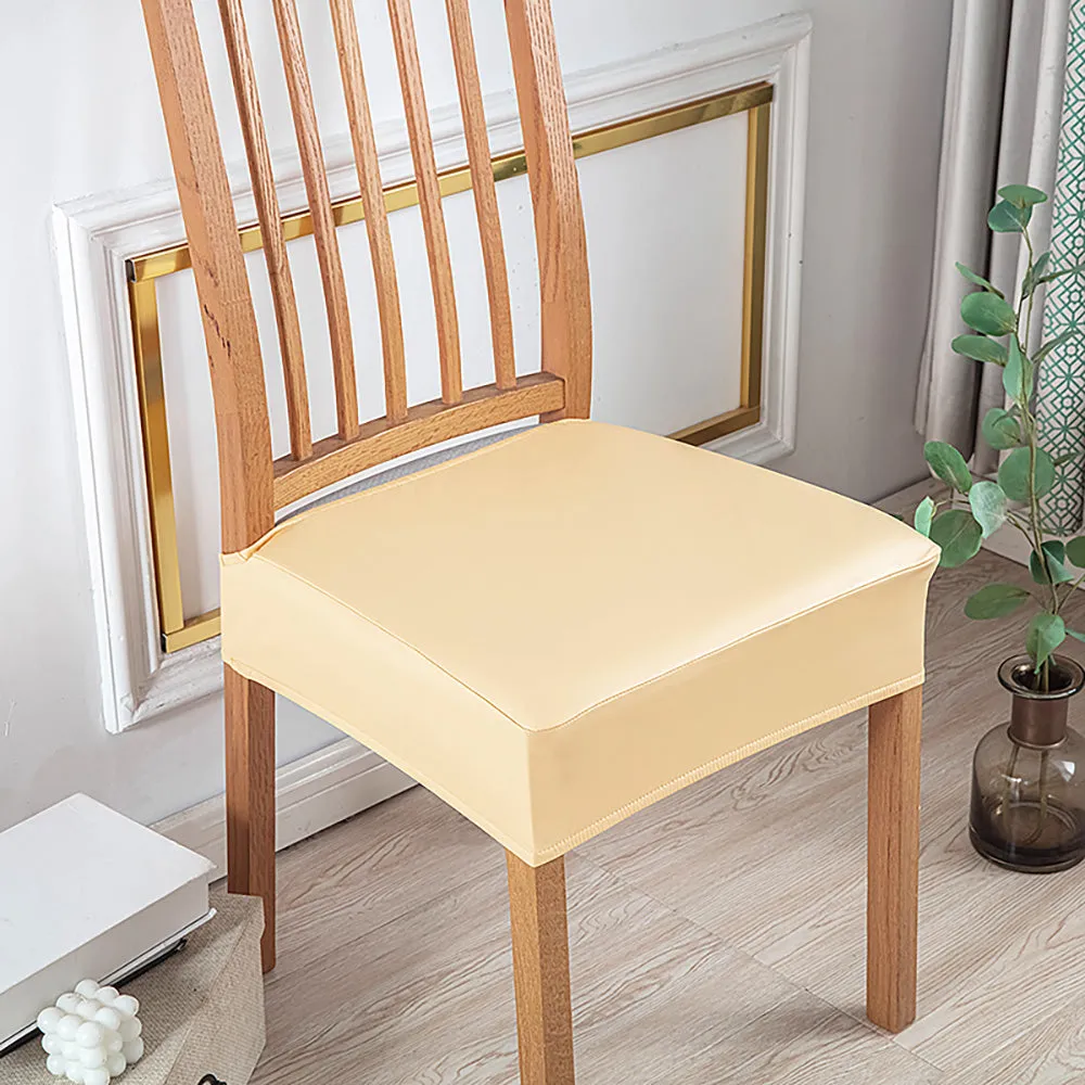 Soft PU Solid Color Stretch Chair Seat Cover