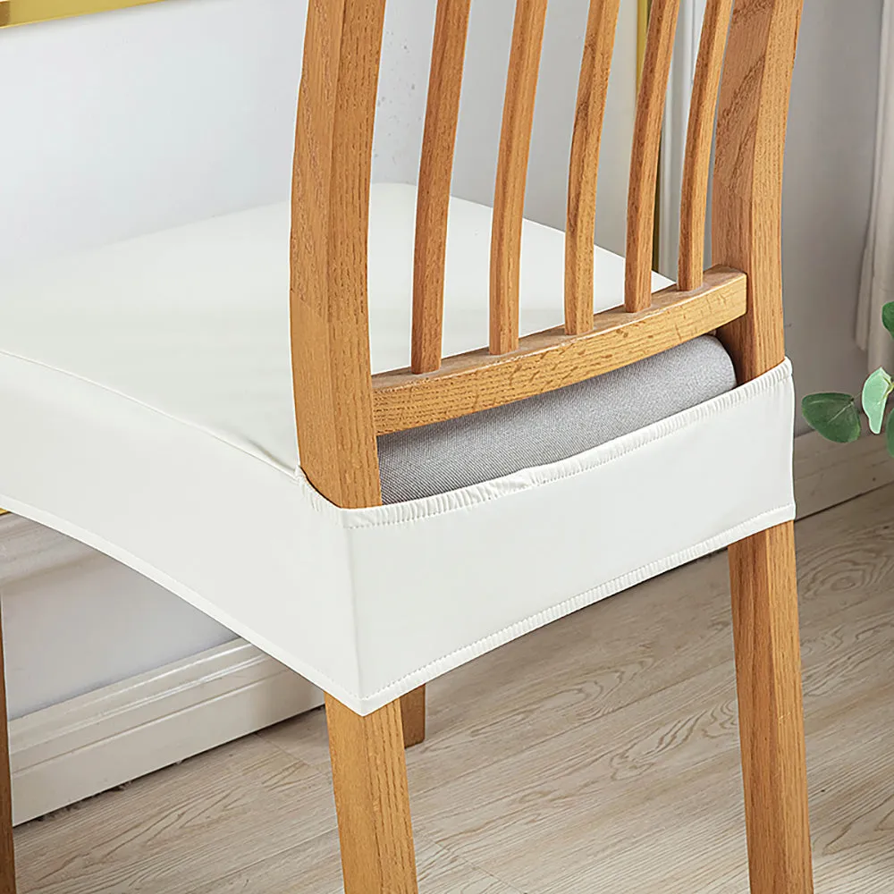 Soft PU Solid Color Stretch Chair Seat Cover