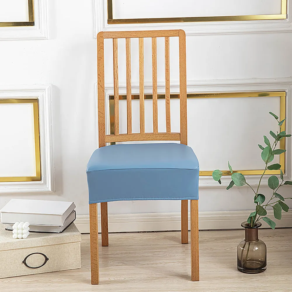 Soft PU Solid Color Stretch Chair Seat Cover