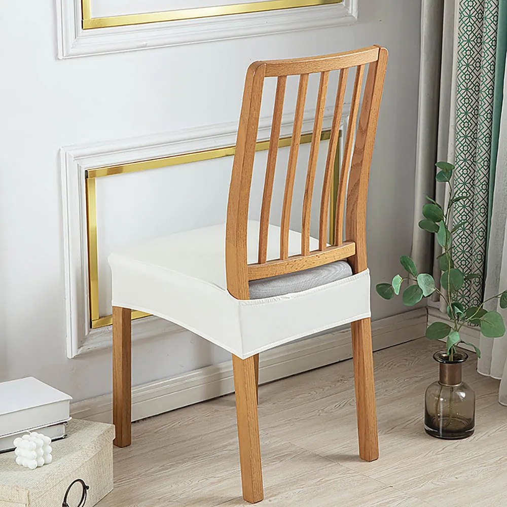Soft PU Solid Color Stretch Chair Seat Cover