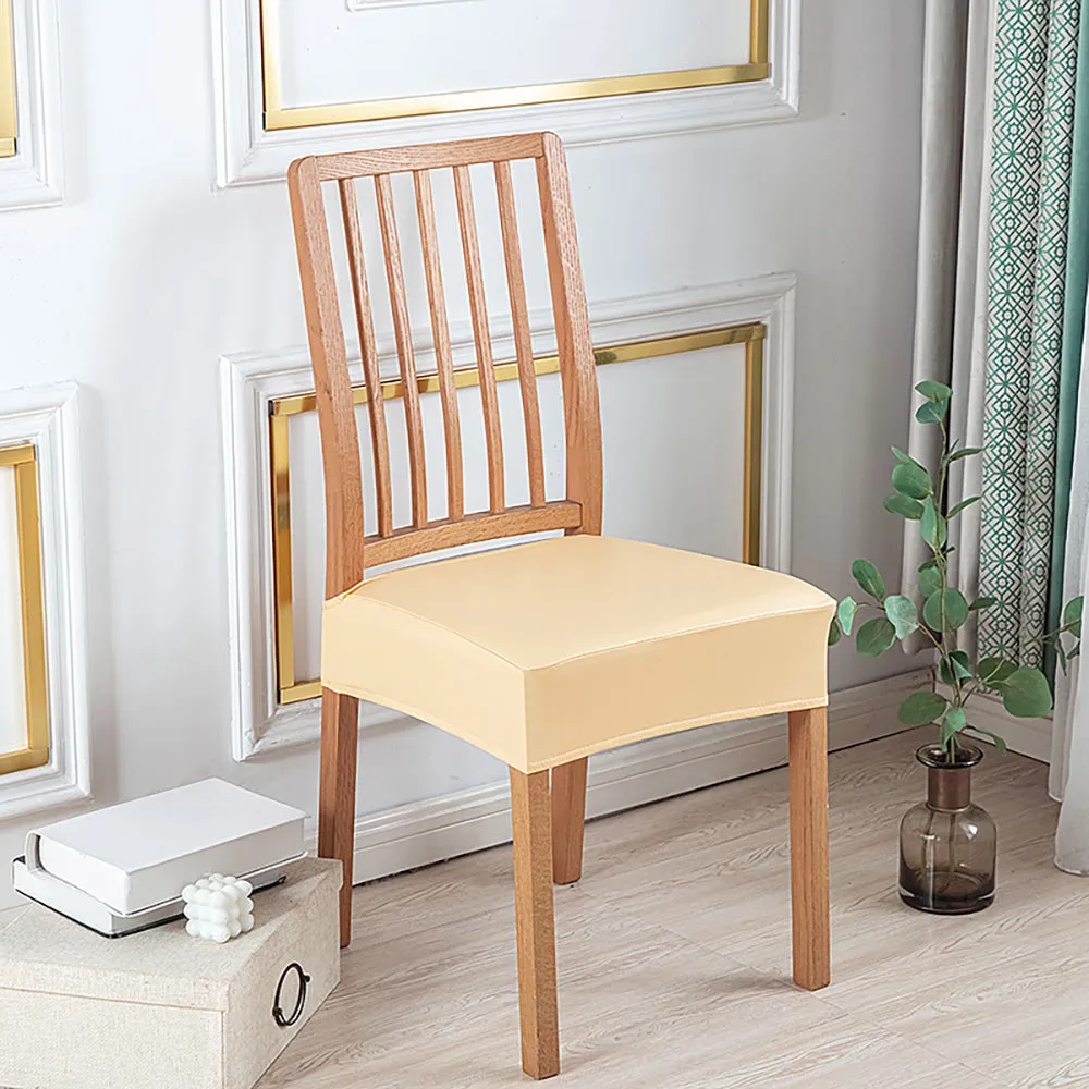 Soft PU Solid Color Stretch Chair Seat Cover