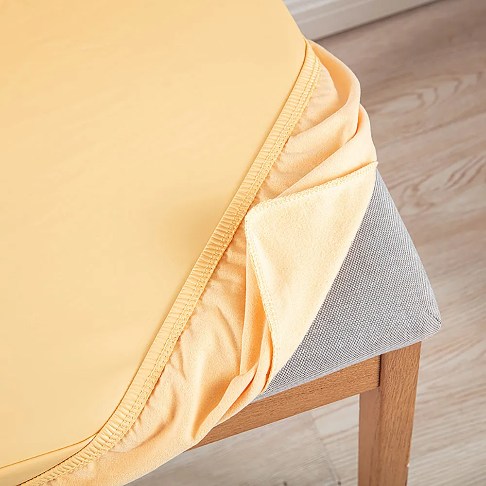 Soft PU Solid Color Stretch Chair Seat Cover