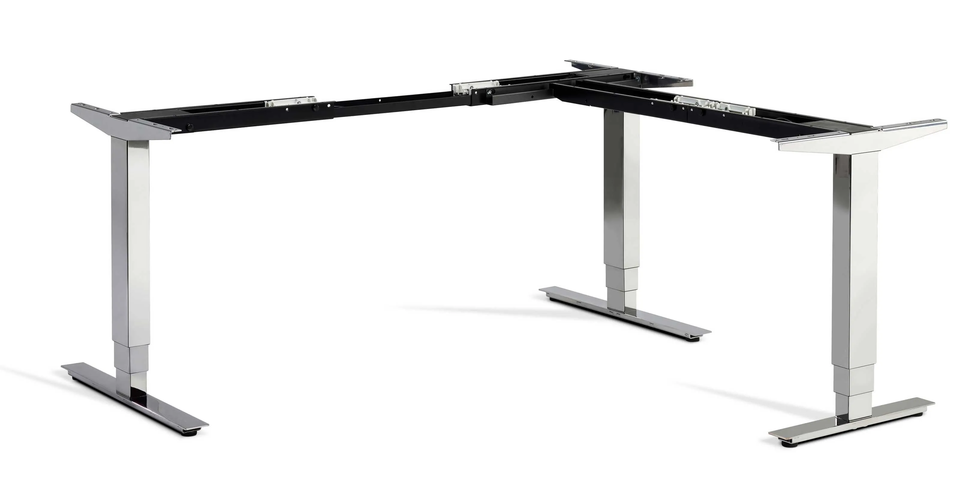 Stockholm Platinum Polished Chrome Standing Corner Desk - Frame Only