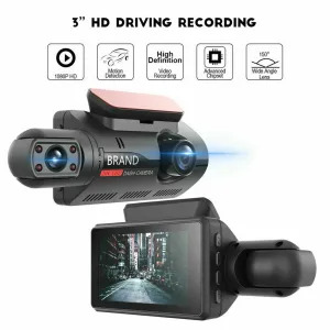 timeless 3 Inch Universal Car DVR Camera Angel Front and Rear Dual Lens Hidden Car Driving Recorder Parking Monitoring DashCam