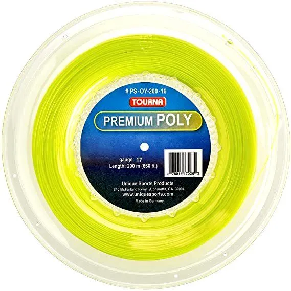Tourna Premium Poly 17g Tennis 220m String Reel