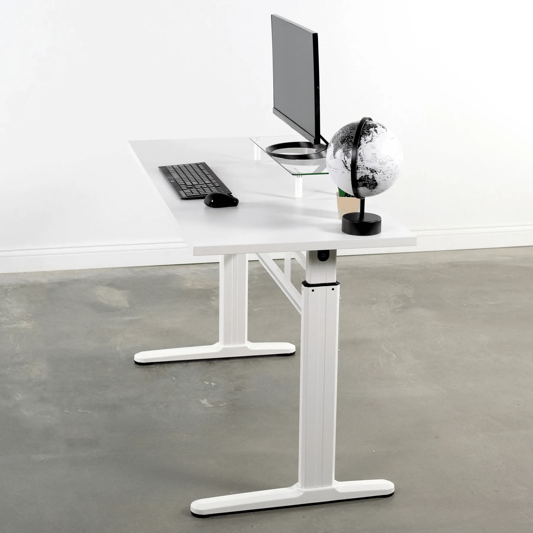 VIVO Manual Crank Standing Height-Adjustable Desk w/ 55"x24" TableTop, DESK-V100MW/V100M