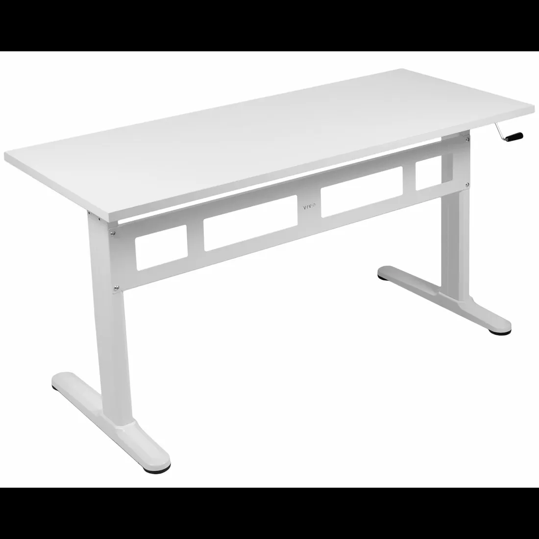 VIVO Manual Crank Standing Height-Adjustable Desk w/ 55"x24" TableTop, DESK-V100MW/V100M