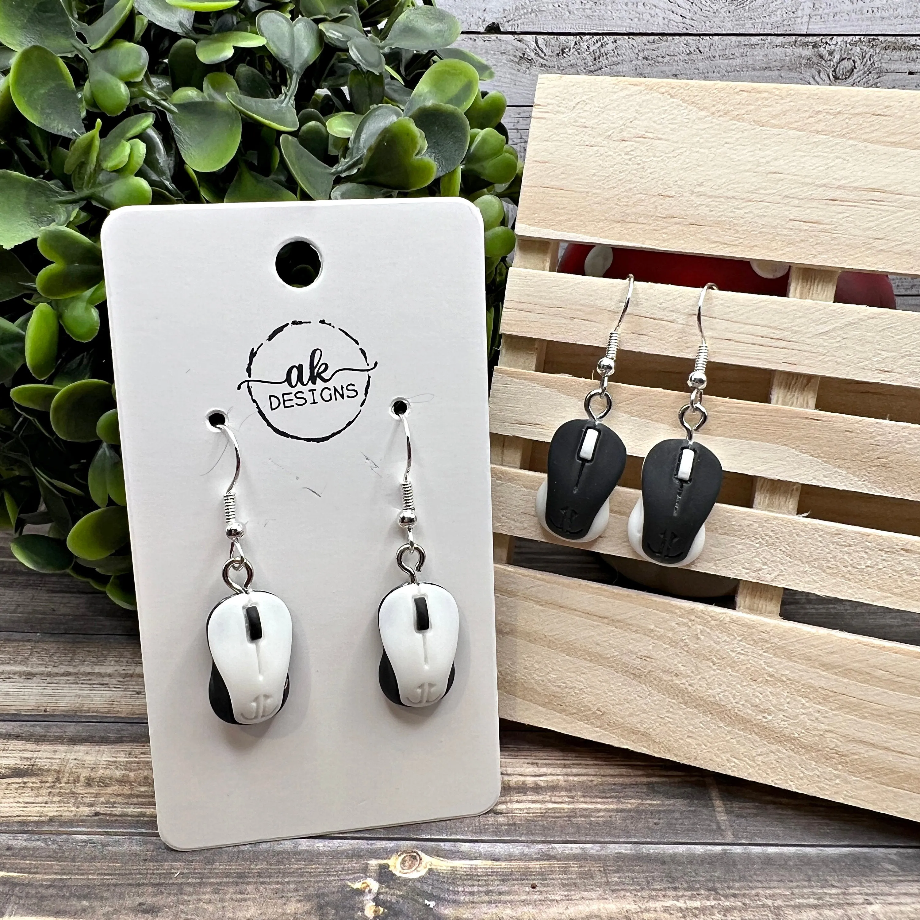 Wireless Mouse Replica Lightweight Resin  Earrings, Hypoallergenic Gift for Techies